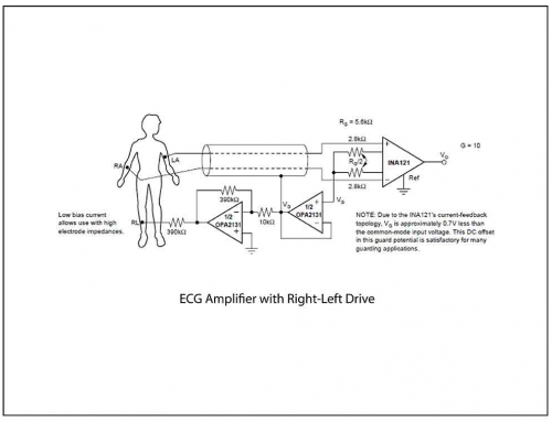 Simple ECG Circuit by TI.com INA121